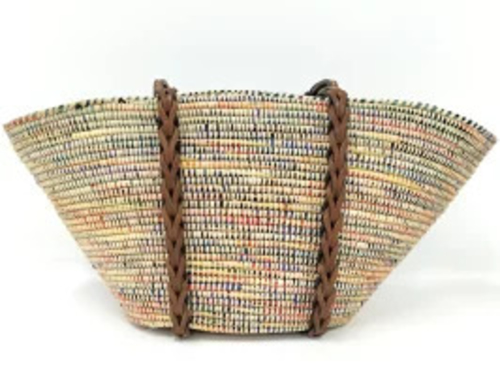 Prada Tan Bag Multicolor Straw Tote